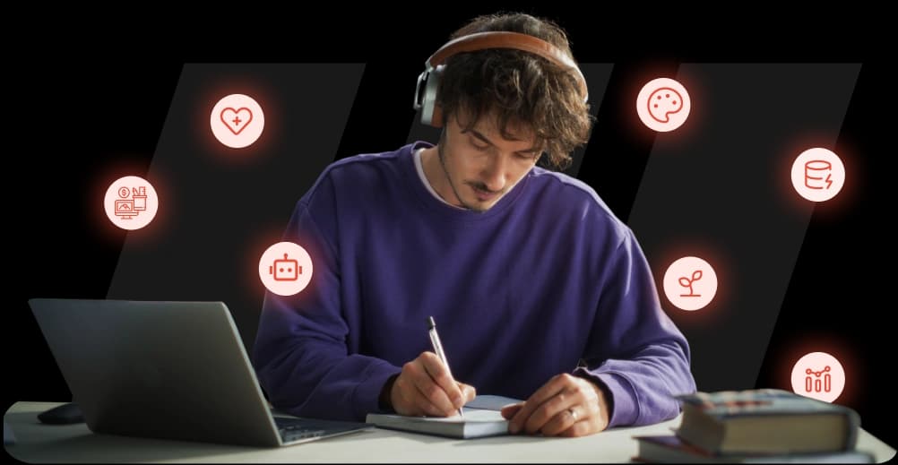 Student studying